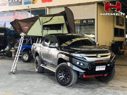 แร็คหลังคาติดตั้งเต็นท์ HAMER รุ่น GLORY ของรถ MITSUBISHI TRITON MR ปี2019+